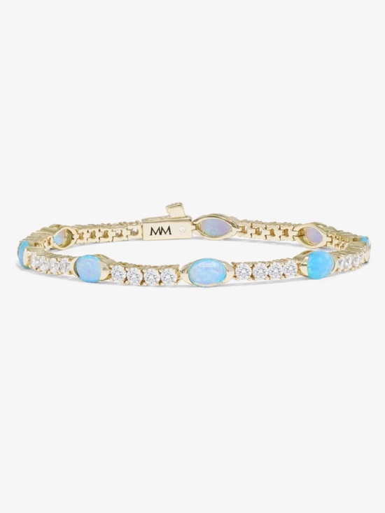Melinda Maria Jewelry - Melinda Maria Gold Bracelet with Blue Opal and Diamondette Stones